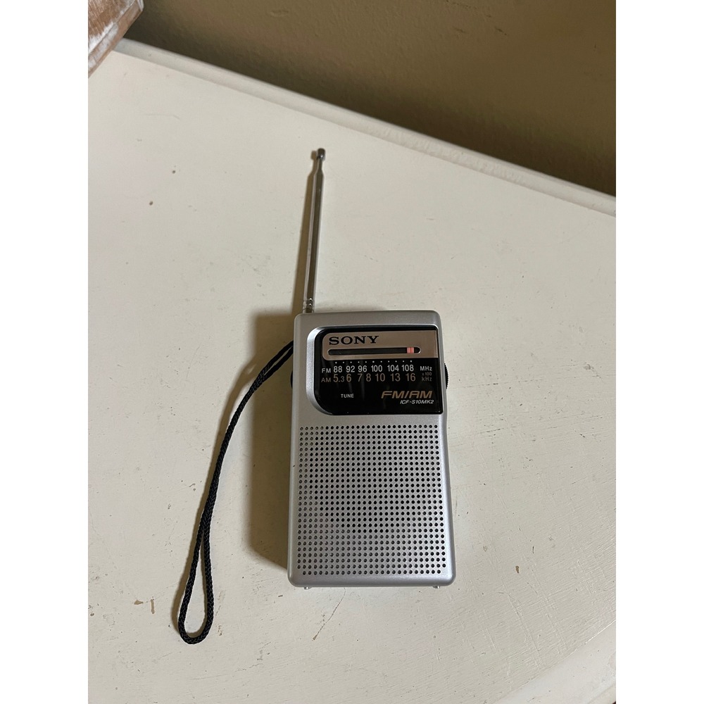 Sony ICF-P26 Portable Pocket AM FM Radio Silver Analog Tuner Built-in Speaker